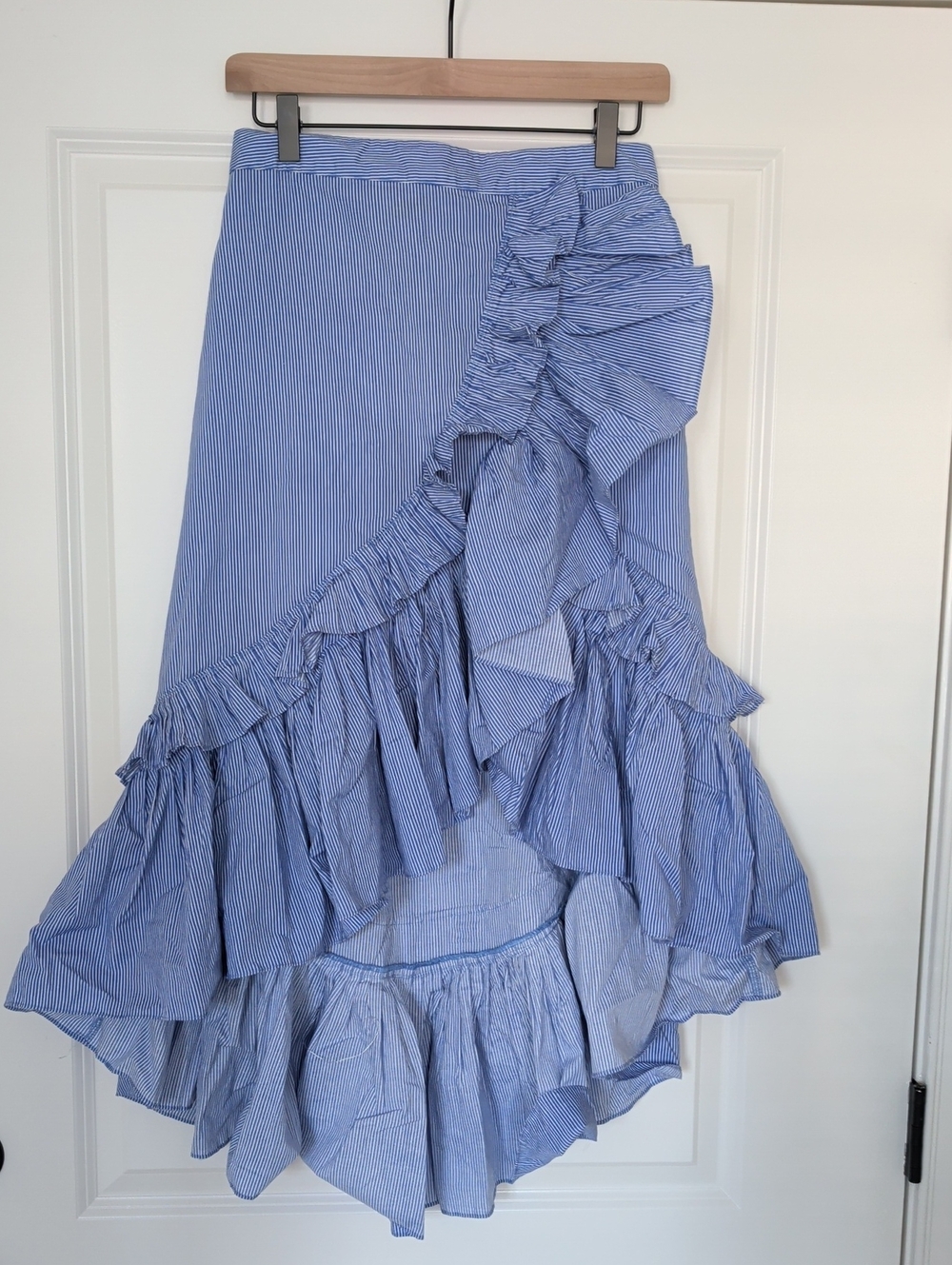 Women’s Blue Ruffle High-Low Skirt